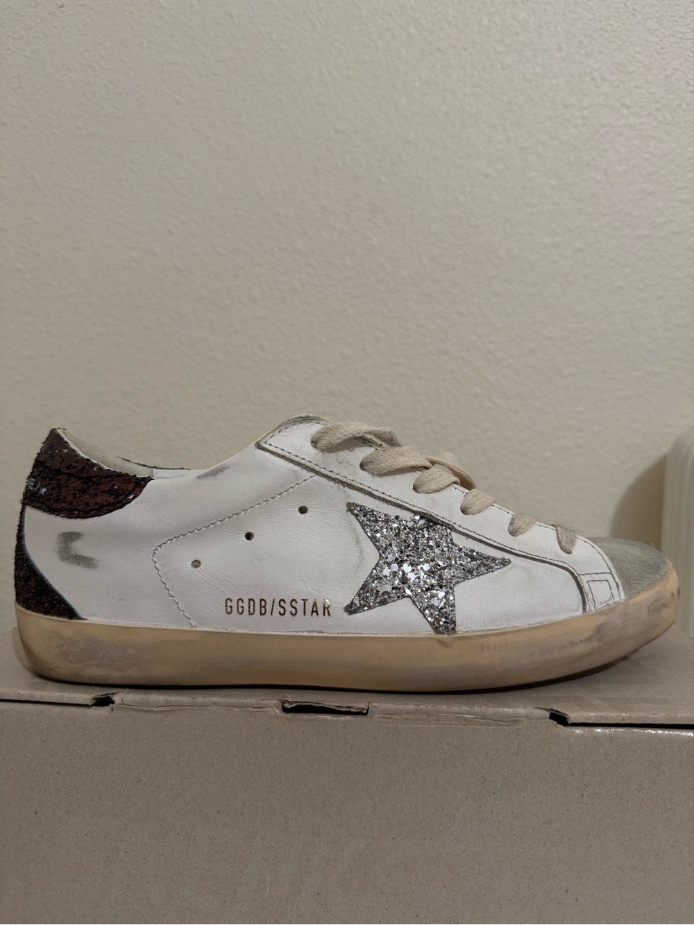 Golden Goose Silver Star Low-Top Sneaker - White & Silver